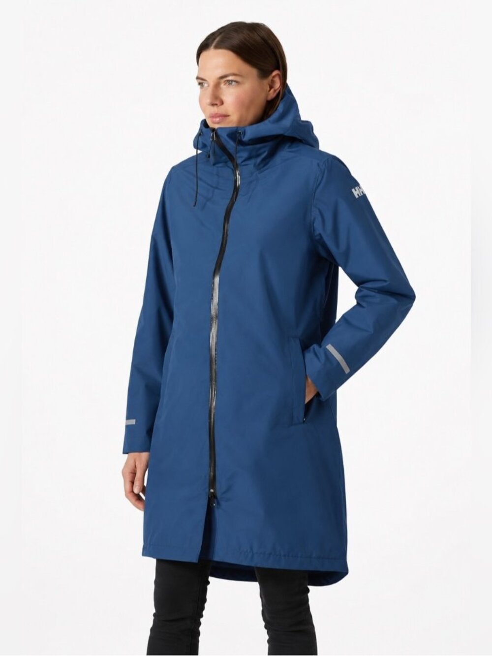Helly Hansen Women's Aspire Rain Coat Jacket long zip hood women’s size small
